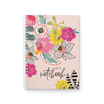 Floral Spiral Notebook — "My Notebook" Pretty Pink Journal for Notes & Gifts
