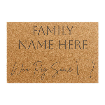 Welcome to Iowa Doormat — State Outline Script Coir Door Mat