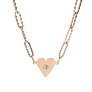 Personalized Engraved Paperclip Heart Necklace