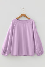 Beige Solid Color Raw Seam Patchwork Baggy Sweatshirt